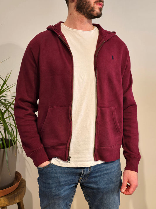 Veste à capuche bordeaux - S