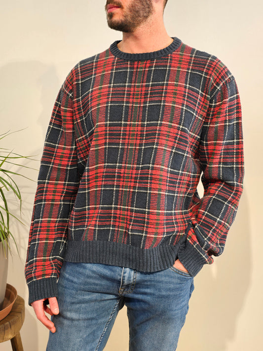 Pull en maille à carreaux - XL