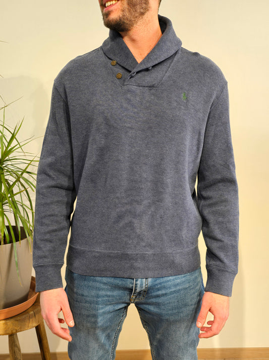 Pull col montant bleu - M