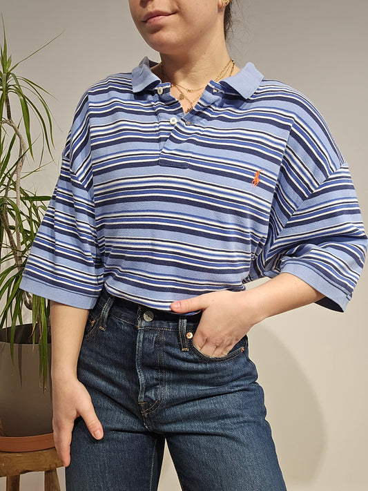 Polo à rayures bleu - XL
