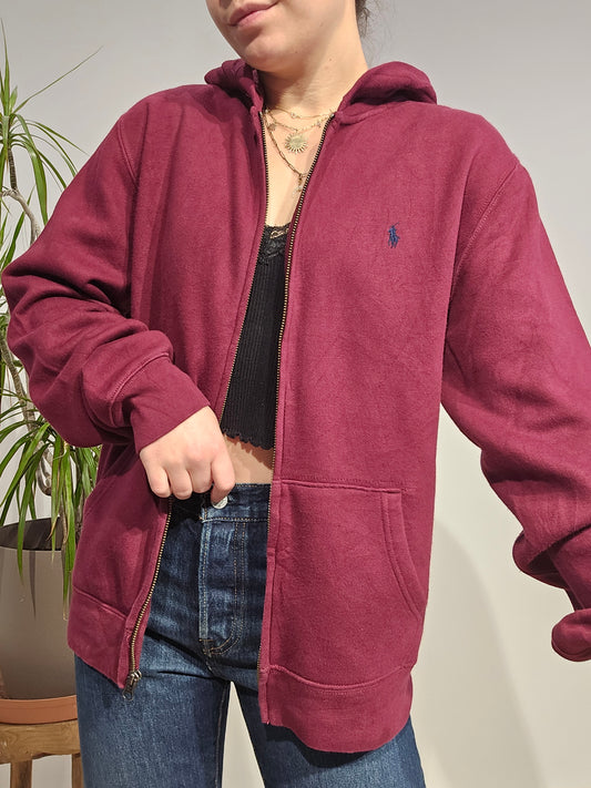 Veste à capuche bordeaux - M