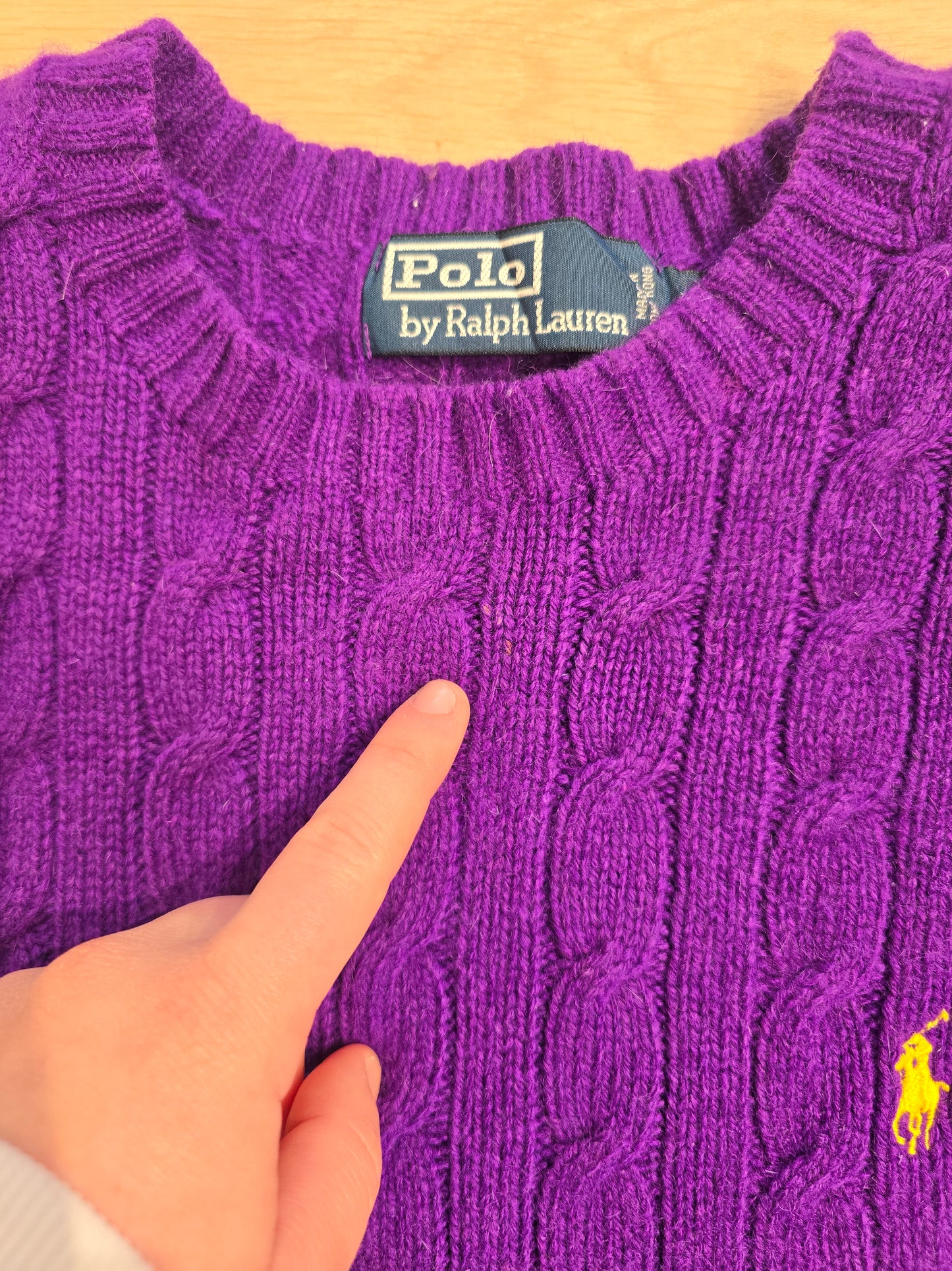 Pull en laine torsadée violet - L/XL