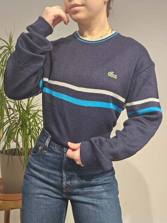 Pull col rond bleu marine - M/L