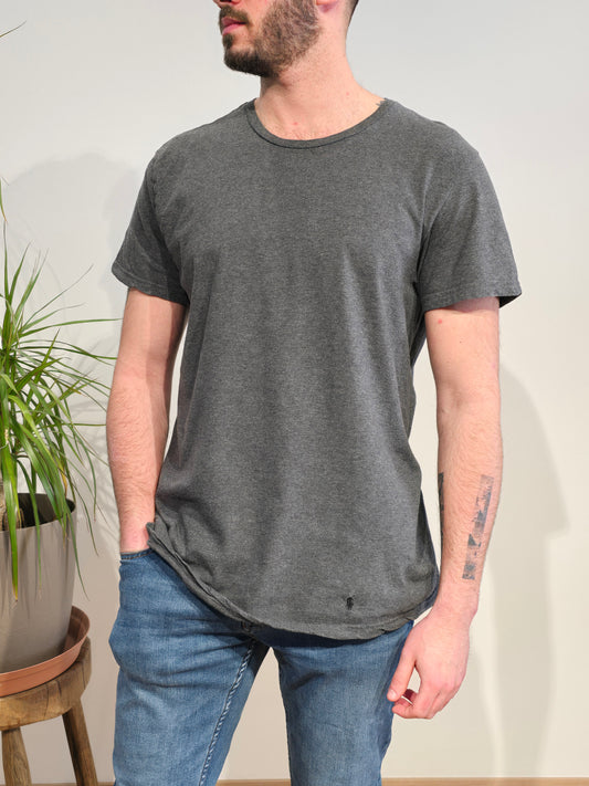 Tee-shirt en coton gris foncé - L