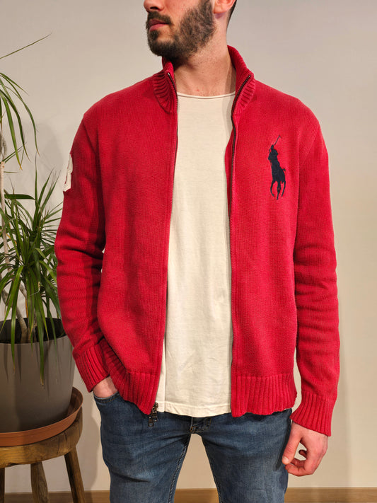 Veste en maille rouge - XL