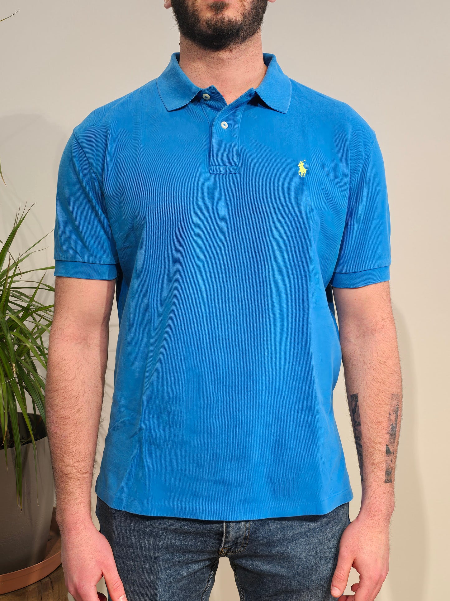 Polo en coton bleu - L/40