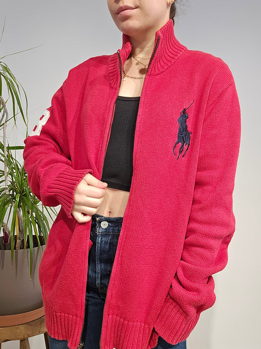 Veste en maille rouge - XL