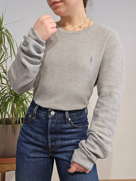 Pull en maille piquée  gris - S/M