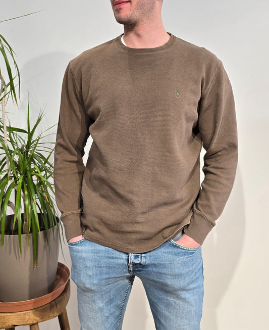 Pull en maille piquée marron - M/L