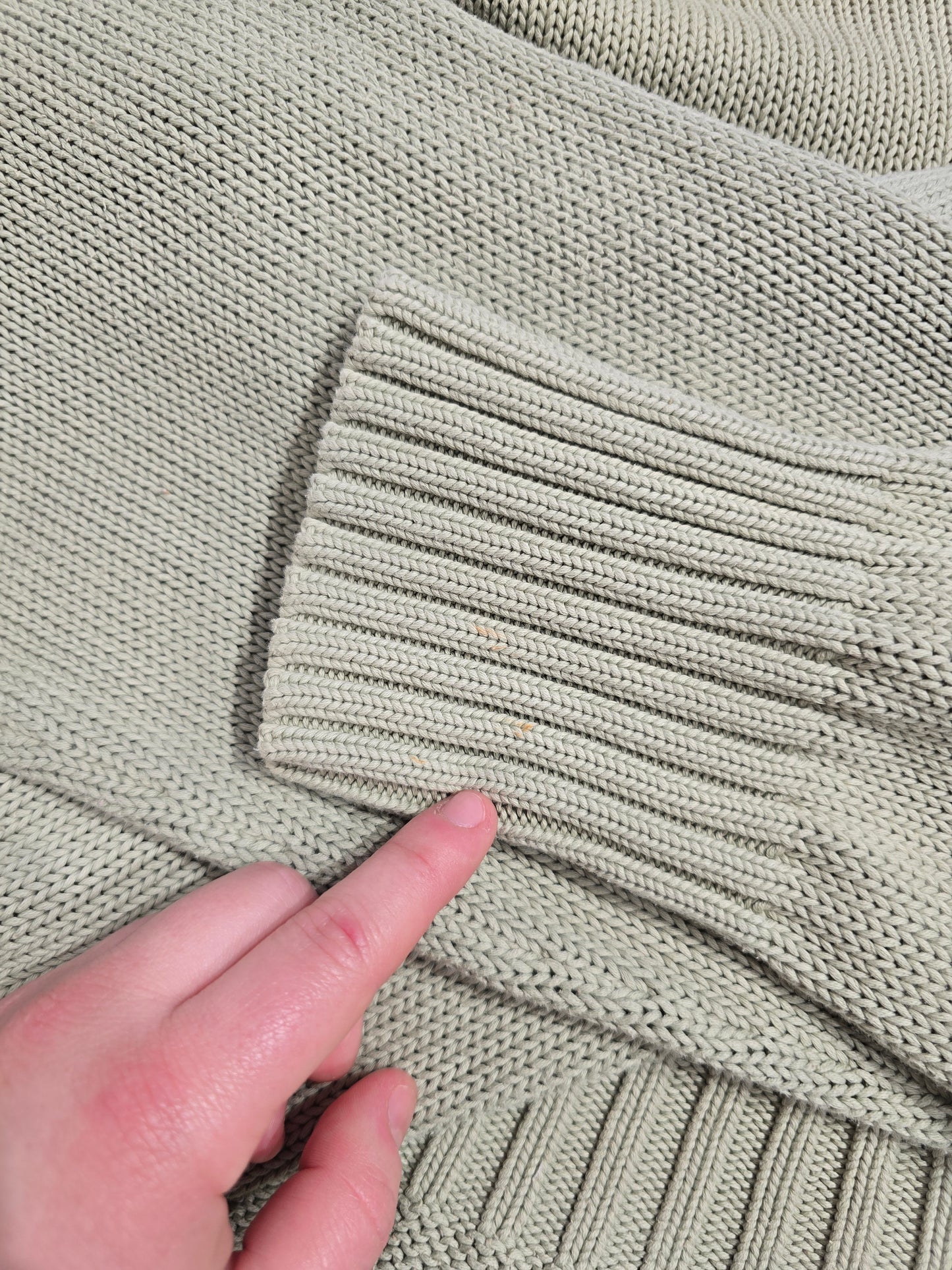 Pull col rond en maille vert - XXL