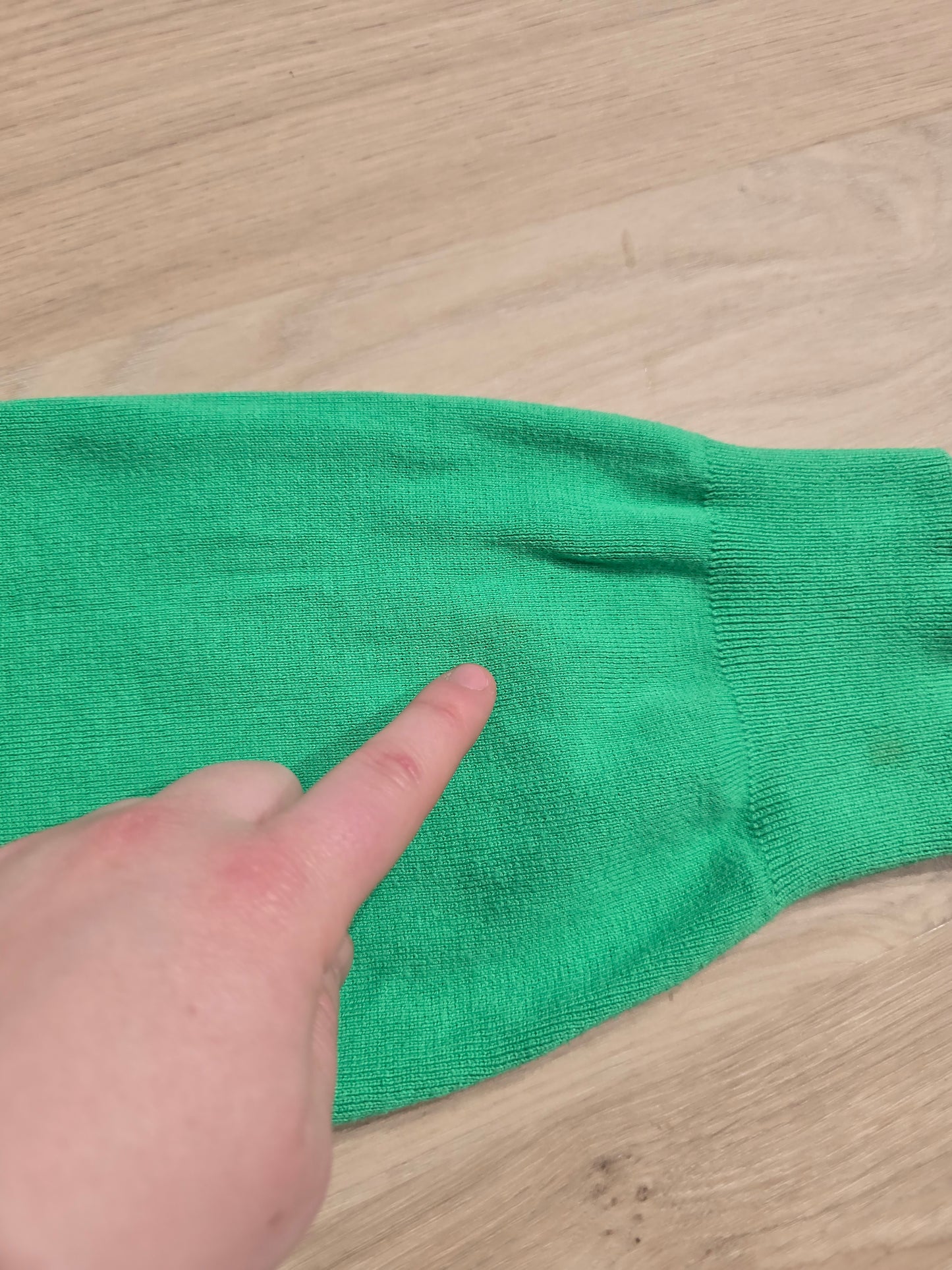 Pull col V en coton vert - XL