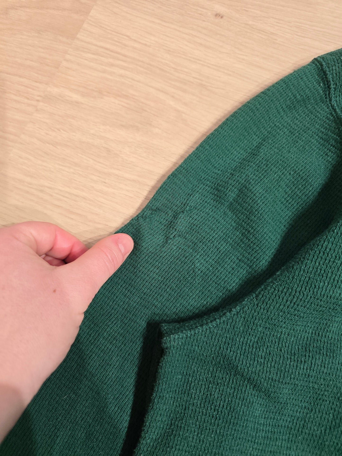 Pull en maille piquée vert - L