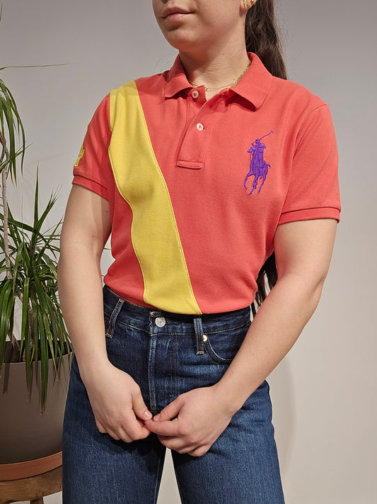Polo en coton orange - M