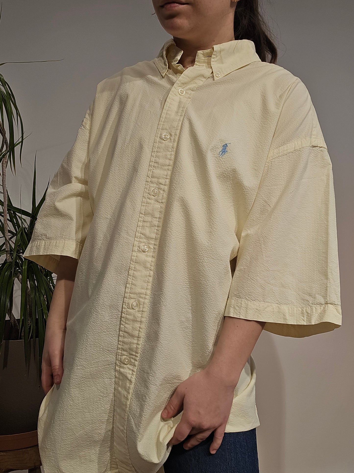 Chemise en coton léger jaune - XL