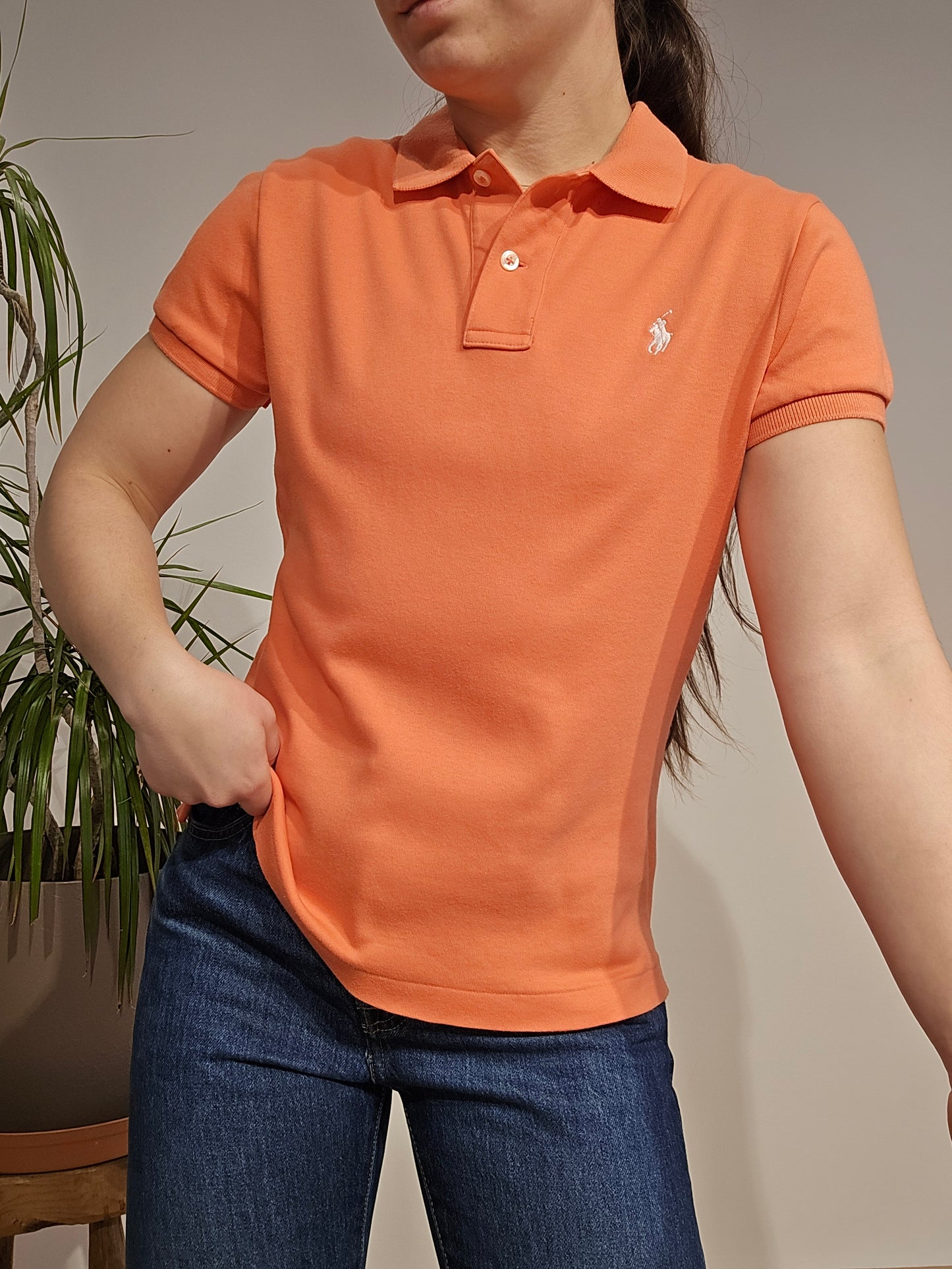 Polo en coton orange - S/M