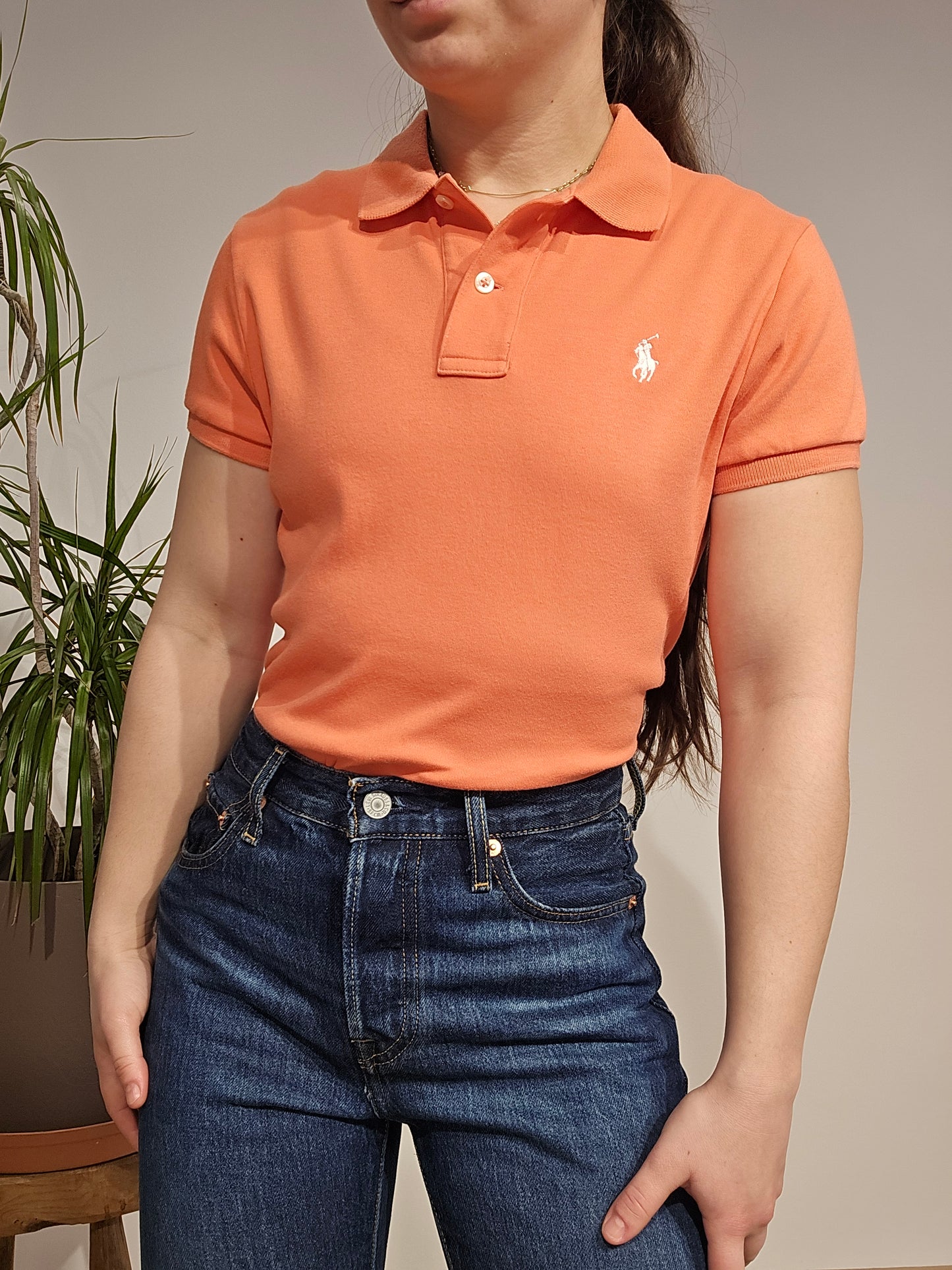 Polo en coton orange - S/M