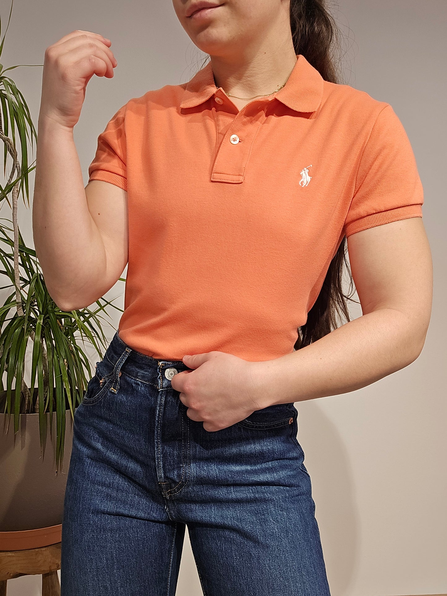 Polo en coton orange - S/M