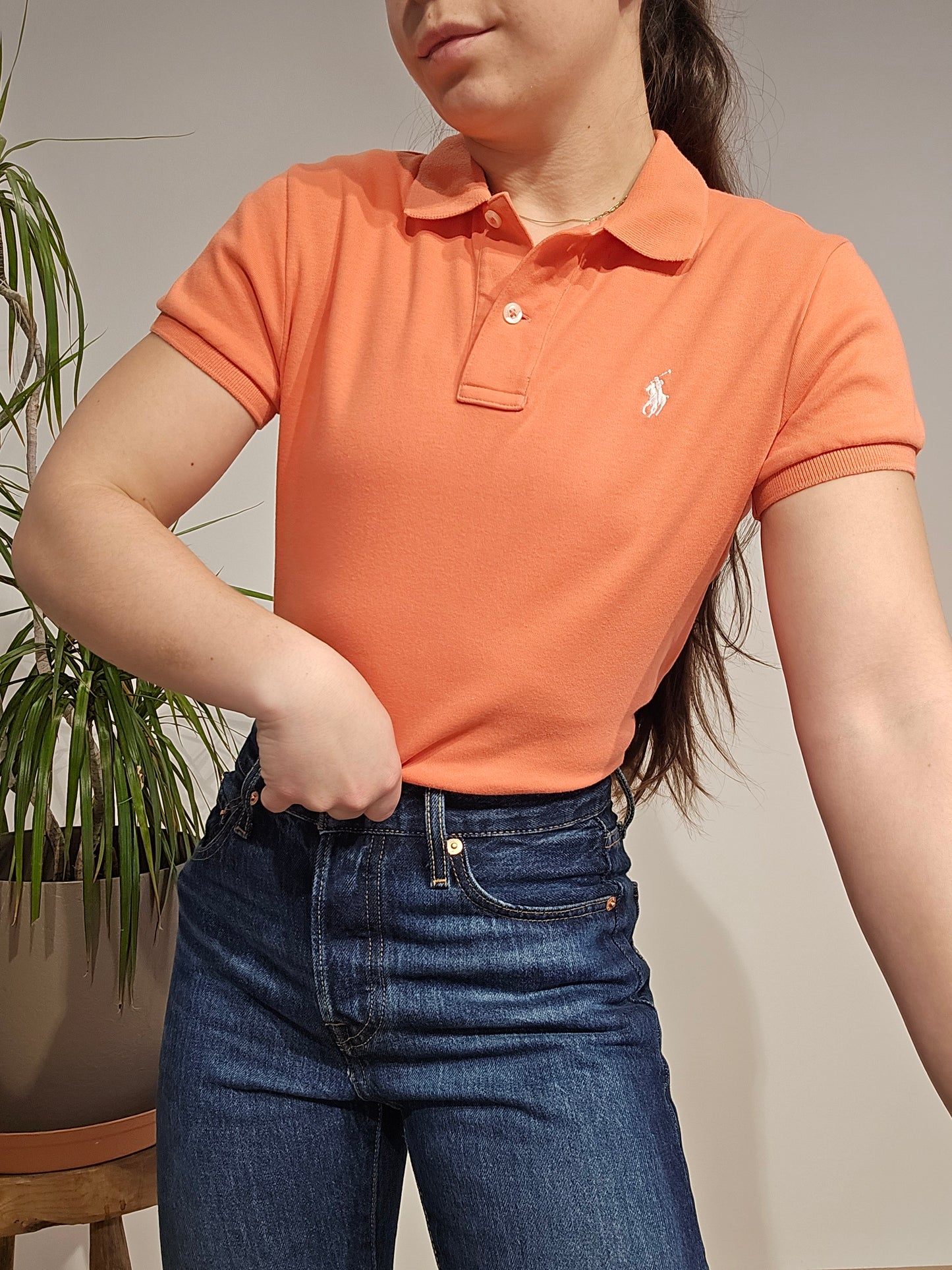 Polo en coton orange - S/M