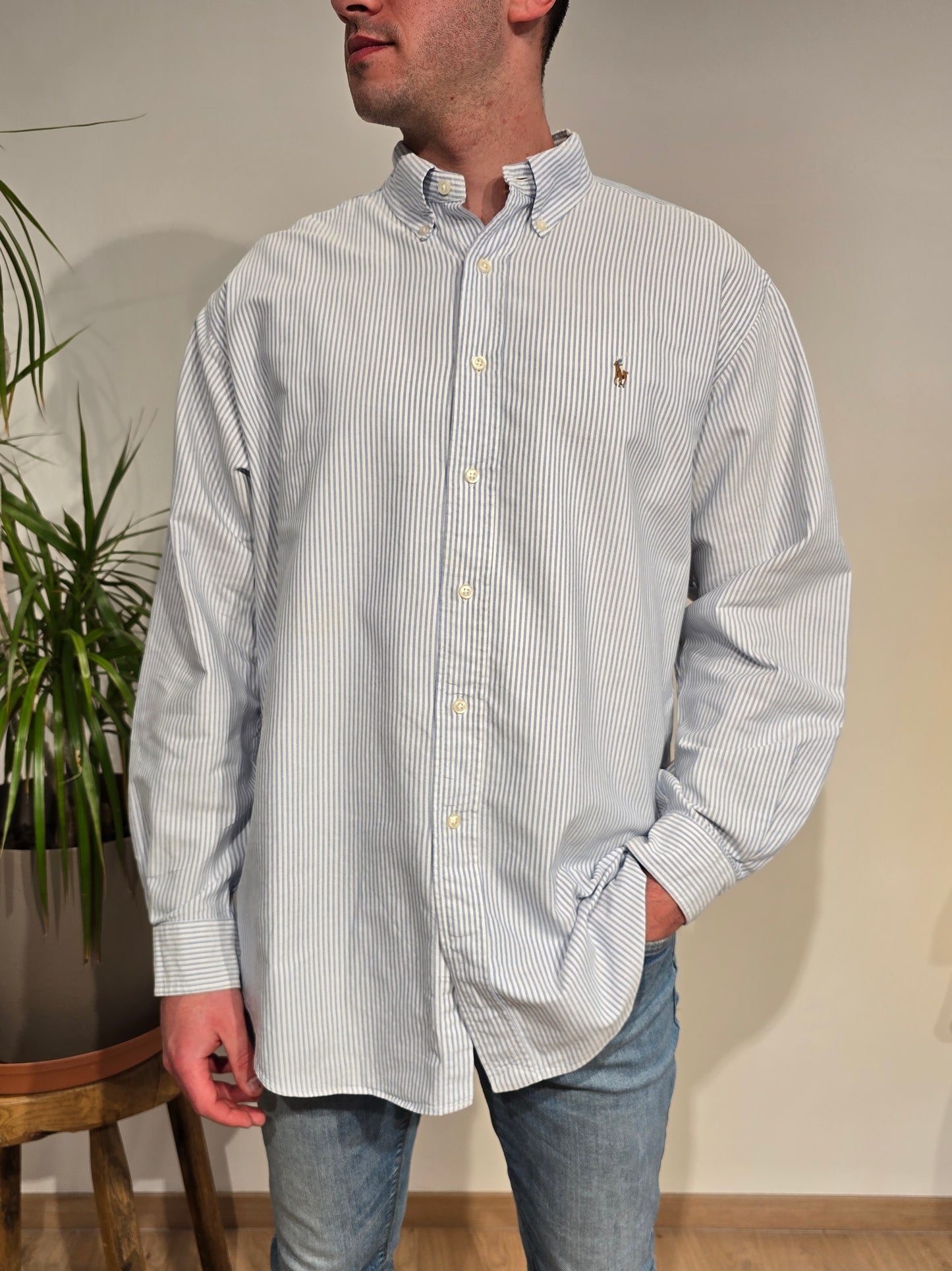 Chemise en coton à rayures - XL