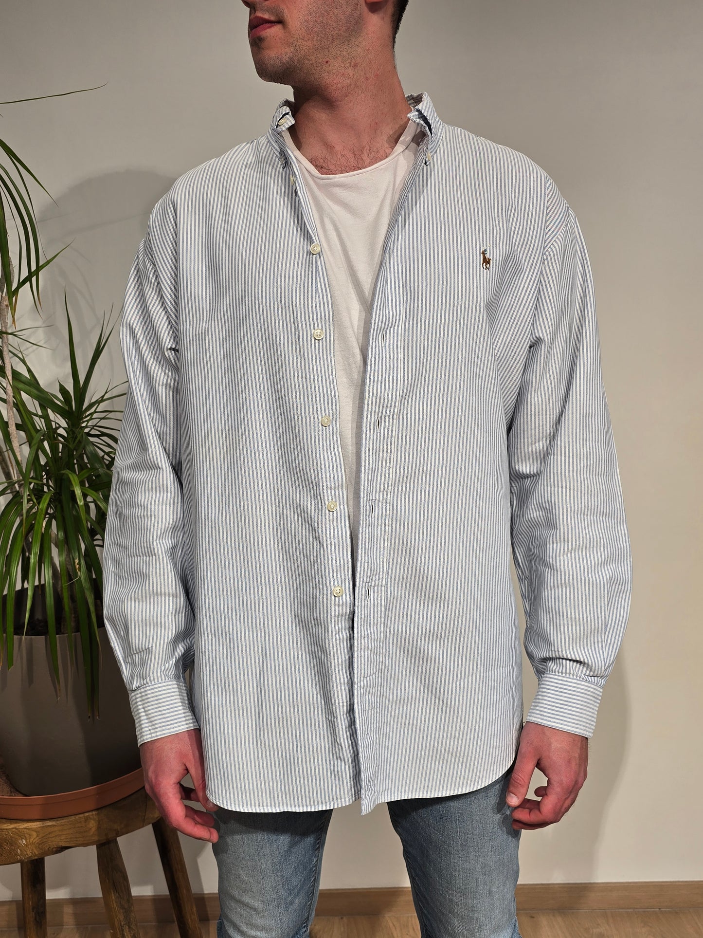 Chemise en coton à rayures - XL