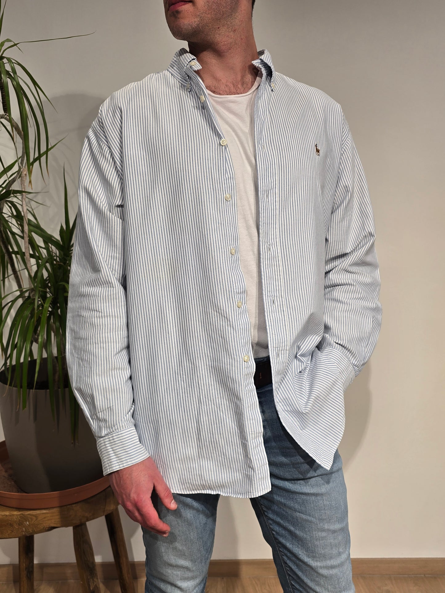 Chemise en coton à rayures - XL
