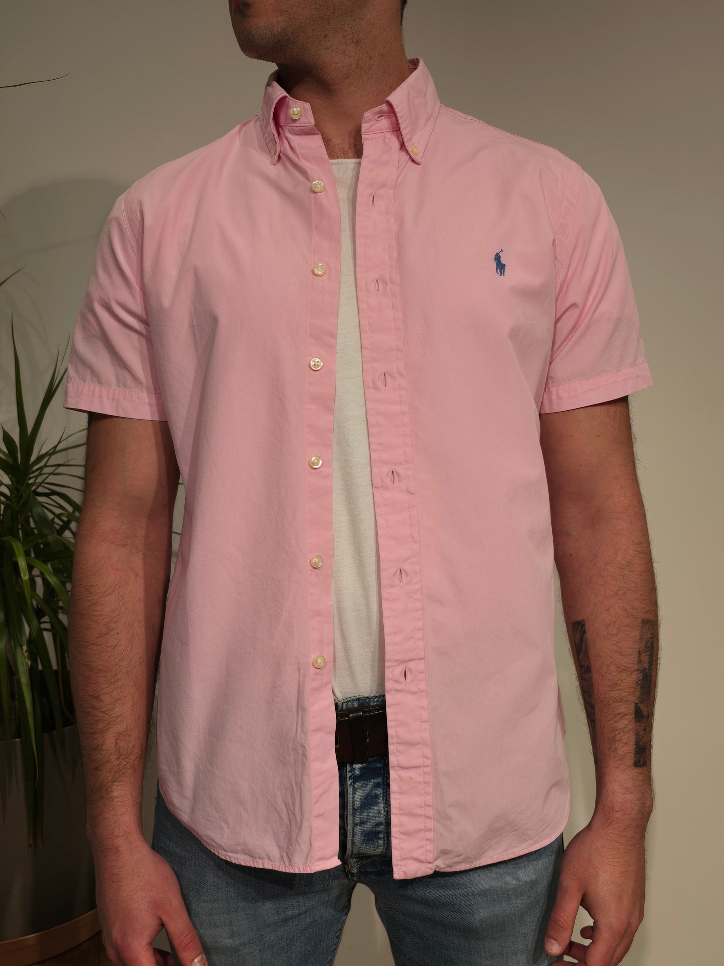 Chemise en coton rose - M