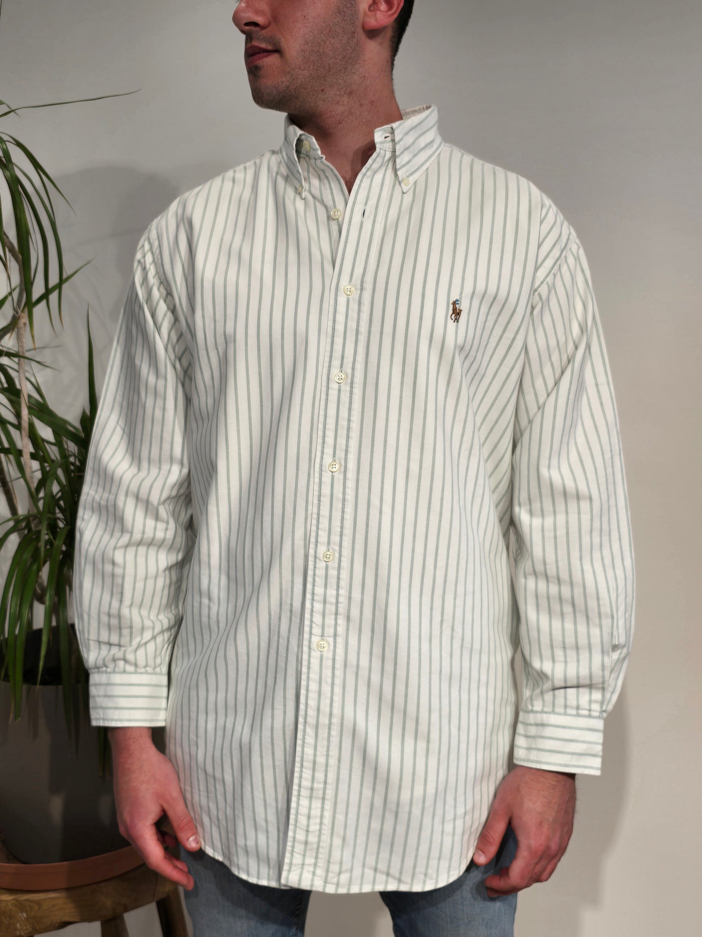 Chemise en coton à rayures - XL