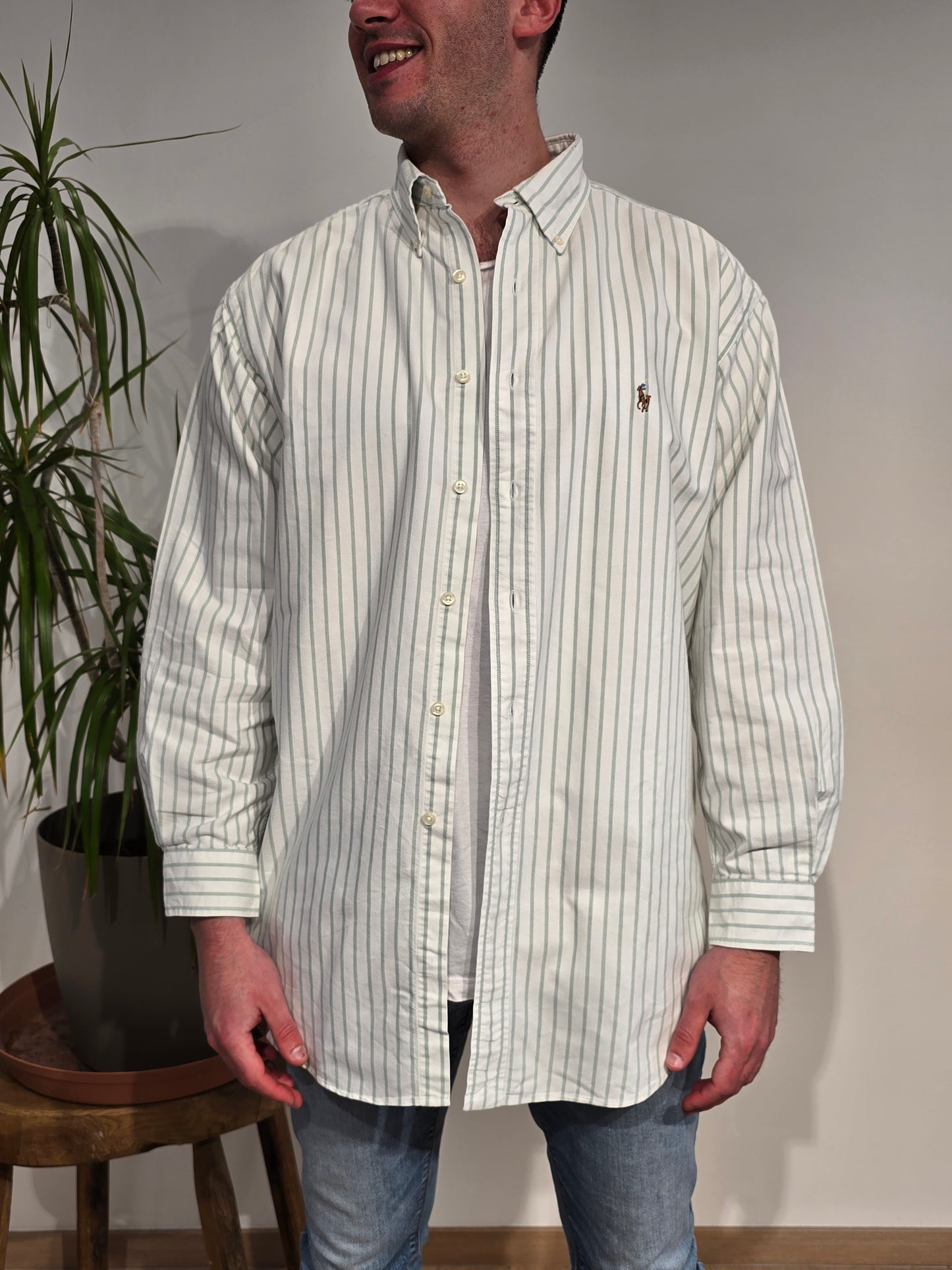 Chemise en coton à rayures - XL