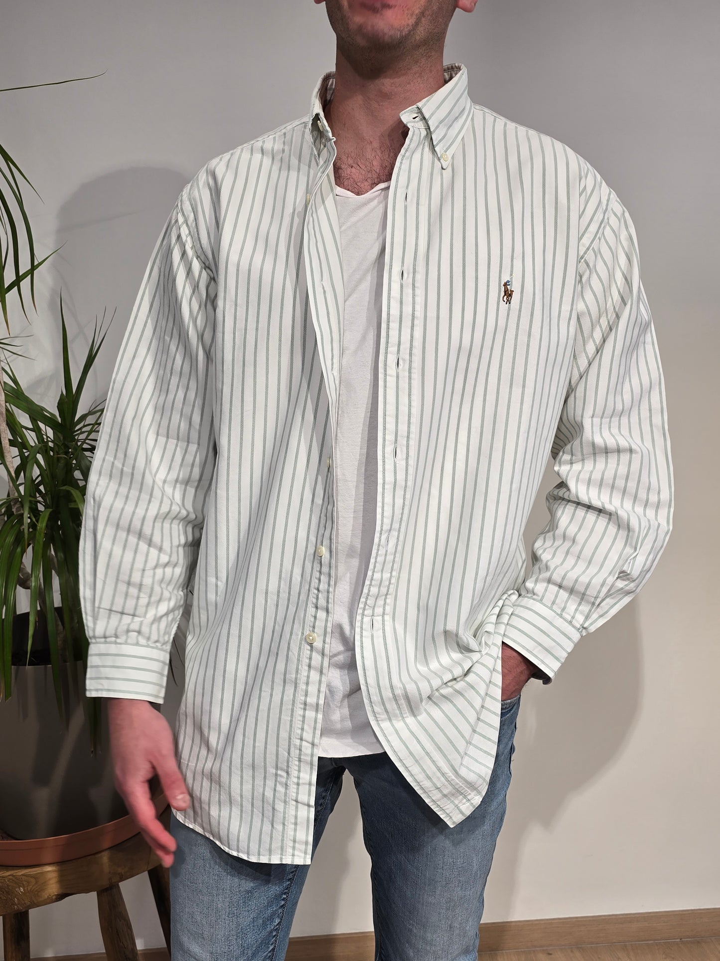 Chemise en coton à rayures - XL