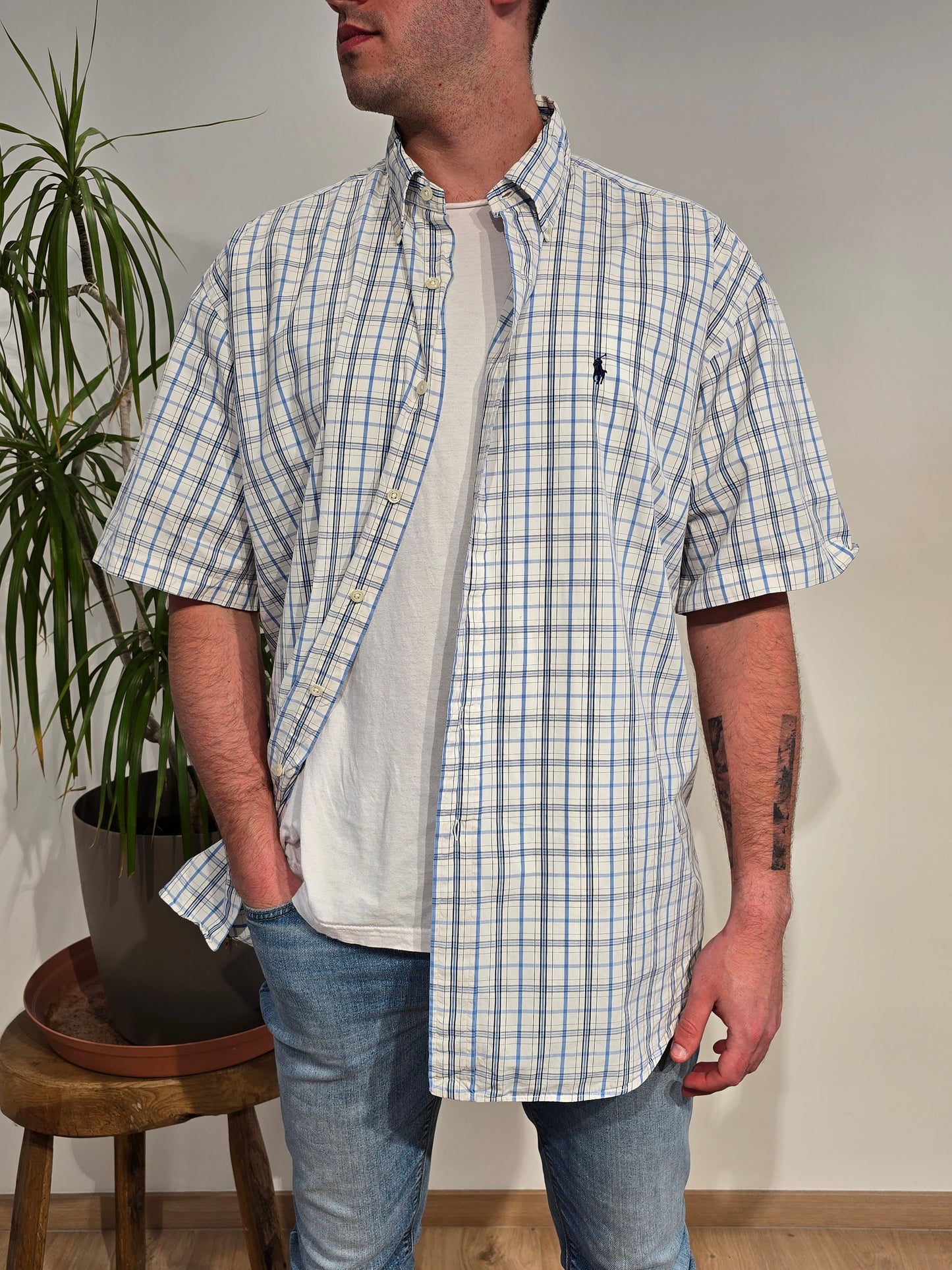 Chemise en coton à carreaux - XL