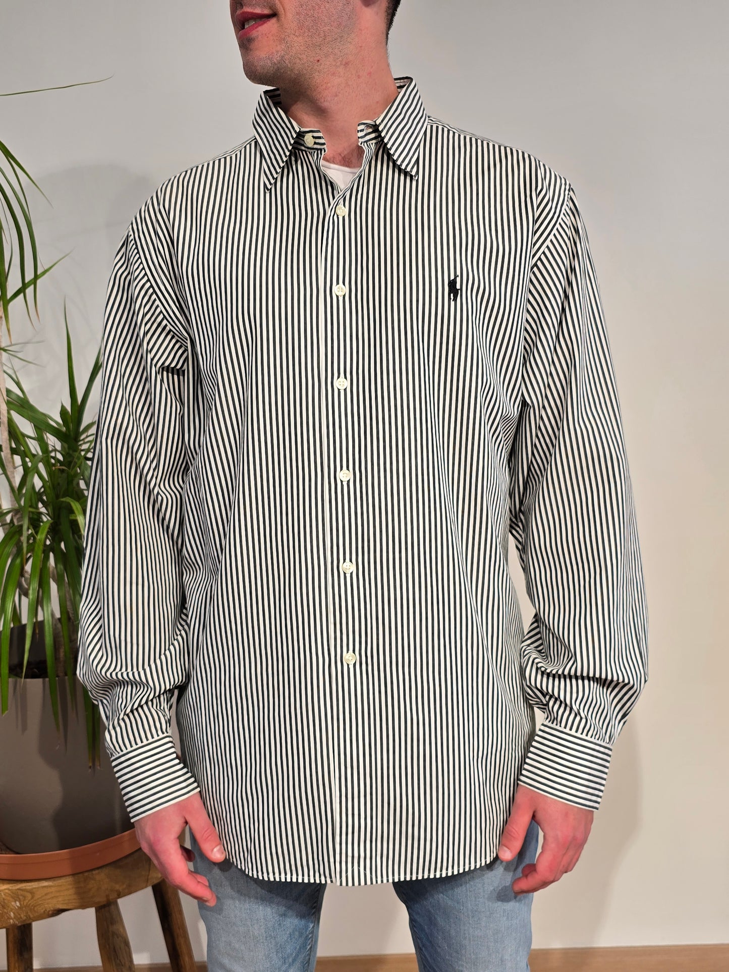 Chemise en coton à rayures - XL
