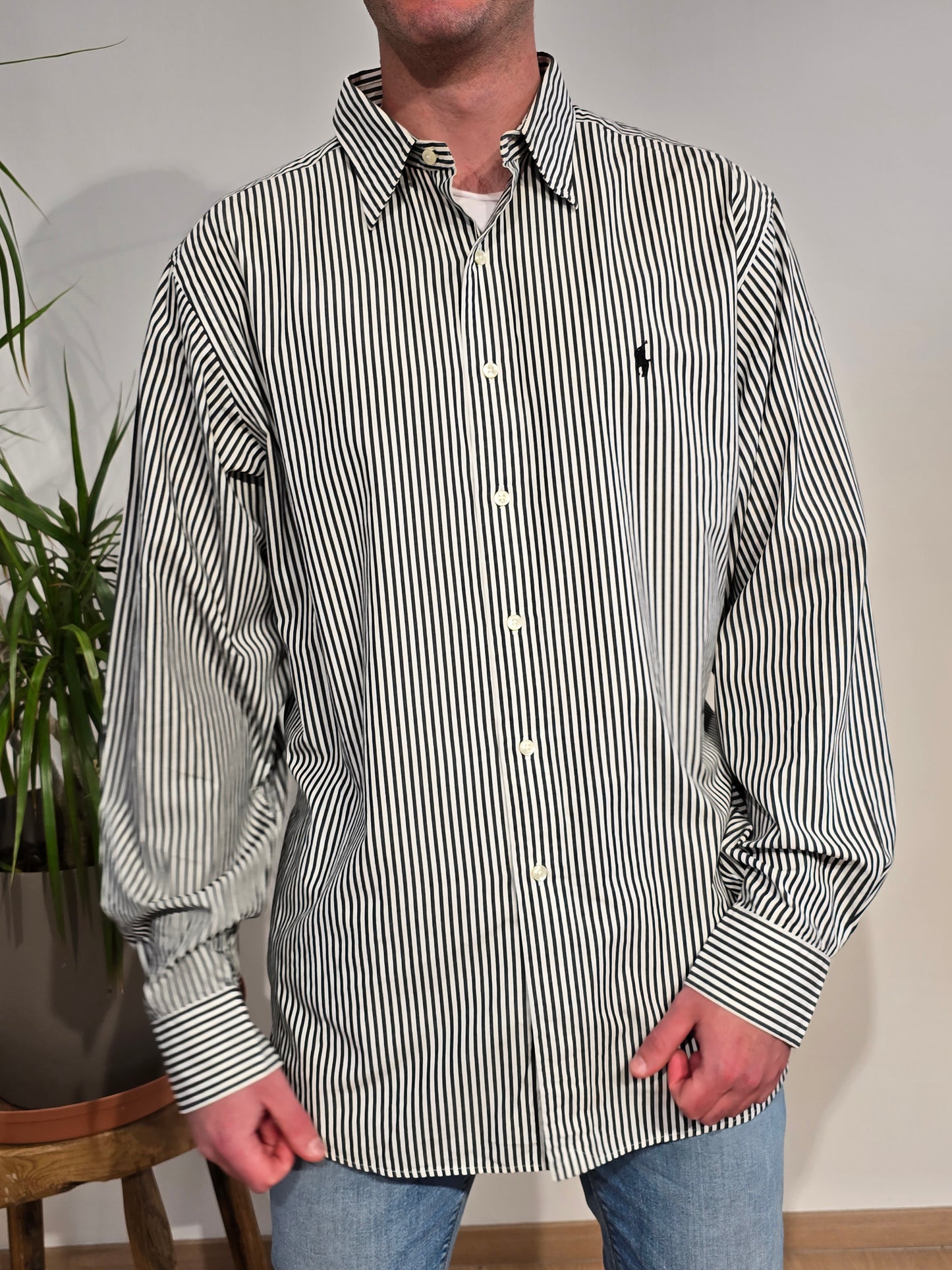 Chemise en coton à rayures - XL