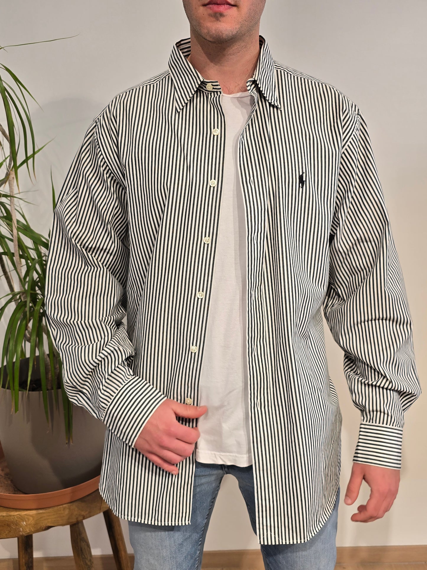 Chemise en coton à rayures - XL