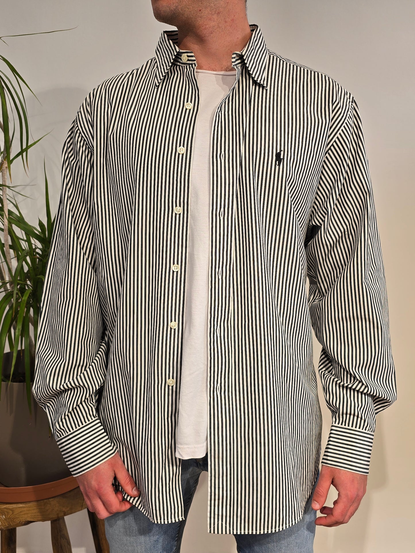 Chemise en coton à rayures - XL