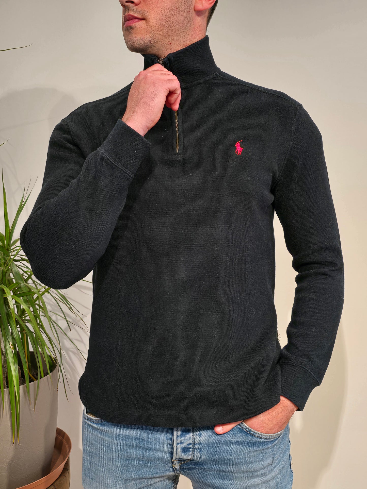 Pull camionneur en coton noir - S
