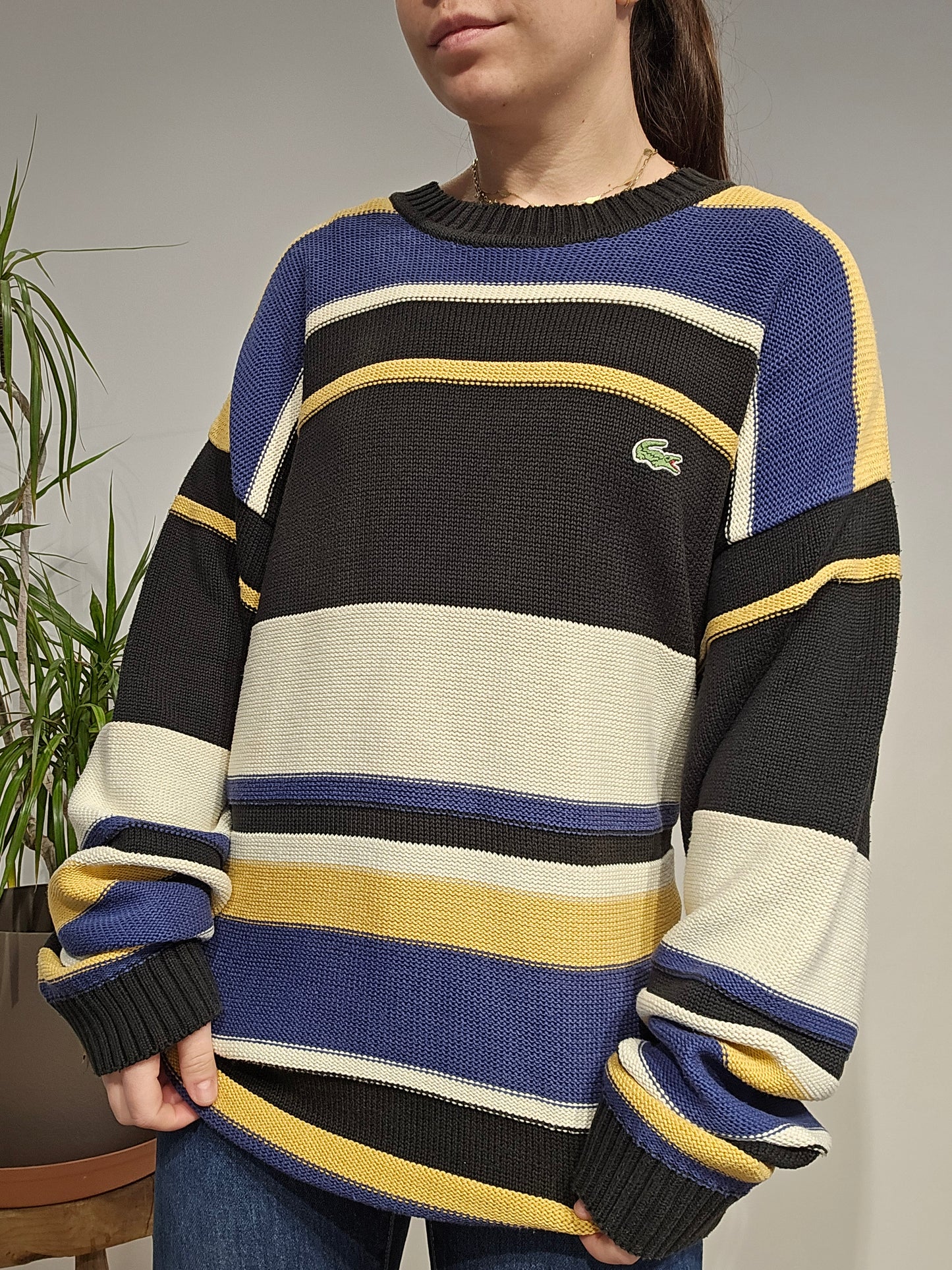 Pull col rond coloré des années 80' - XXL
