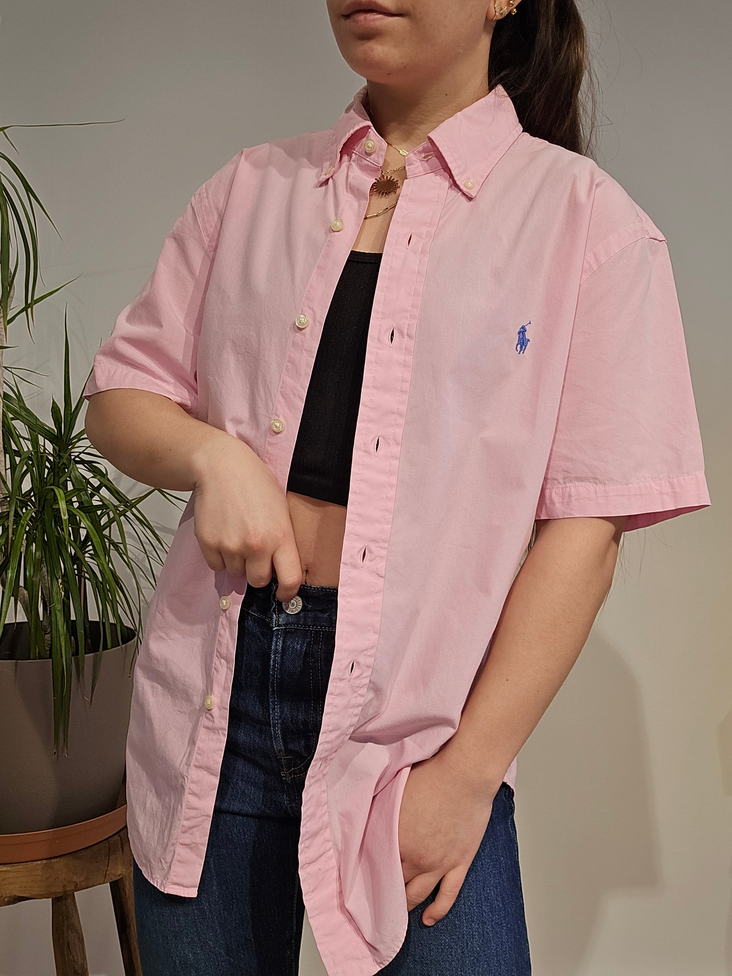 Chemise en coton rose - M