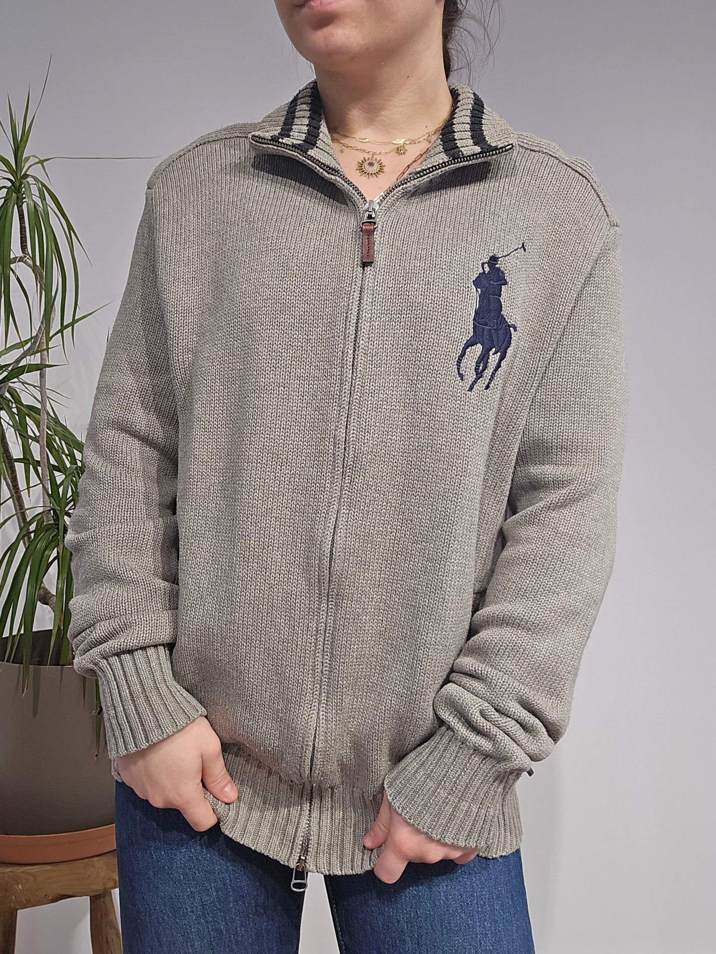 Veste en coton gris - S