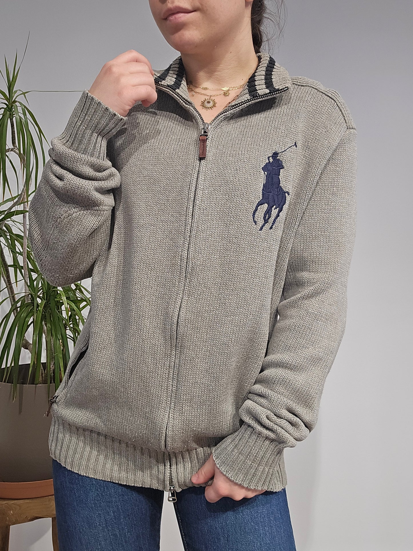 Veste en coton gris - S