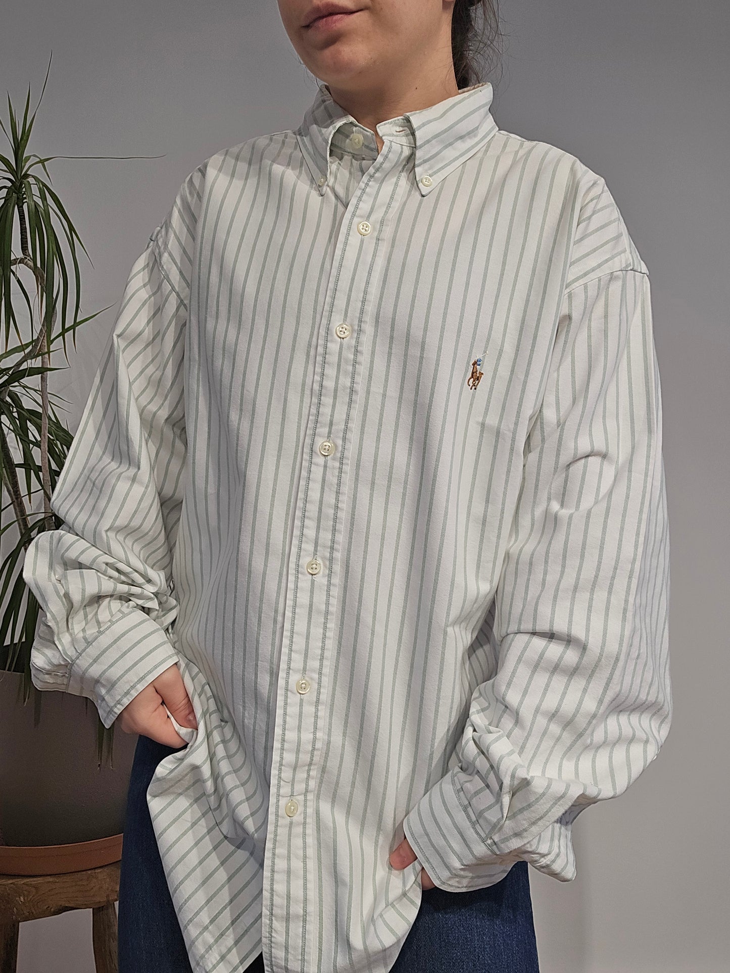 Chemise en coton à rayures - XL