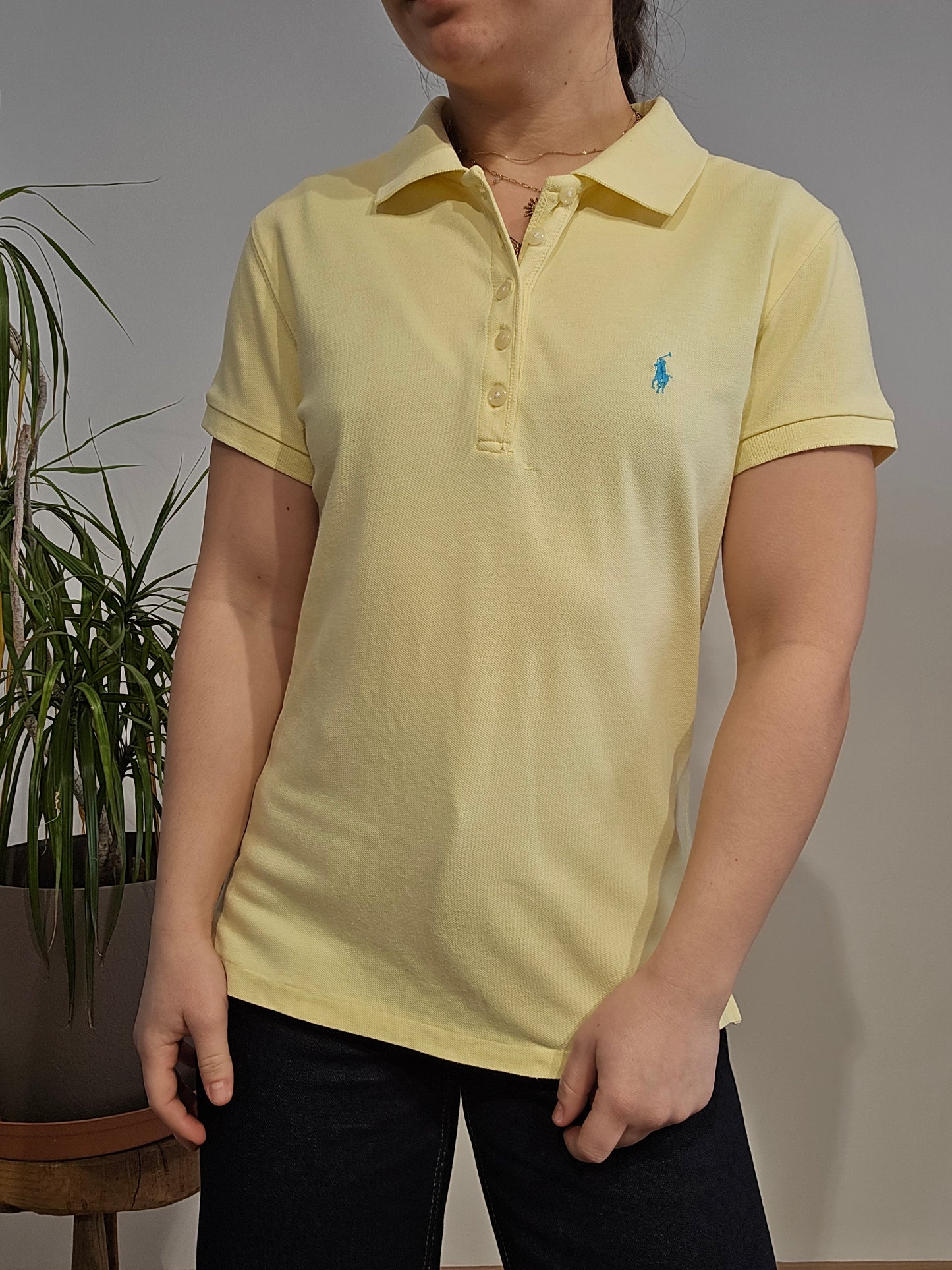 Polo silm fit en coton jaune - M/L