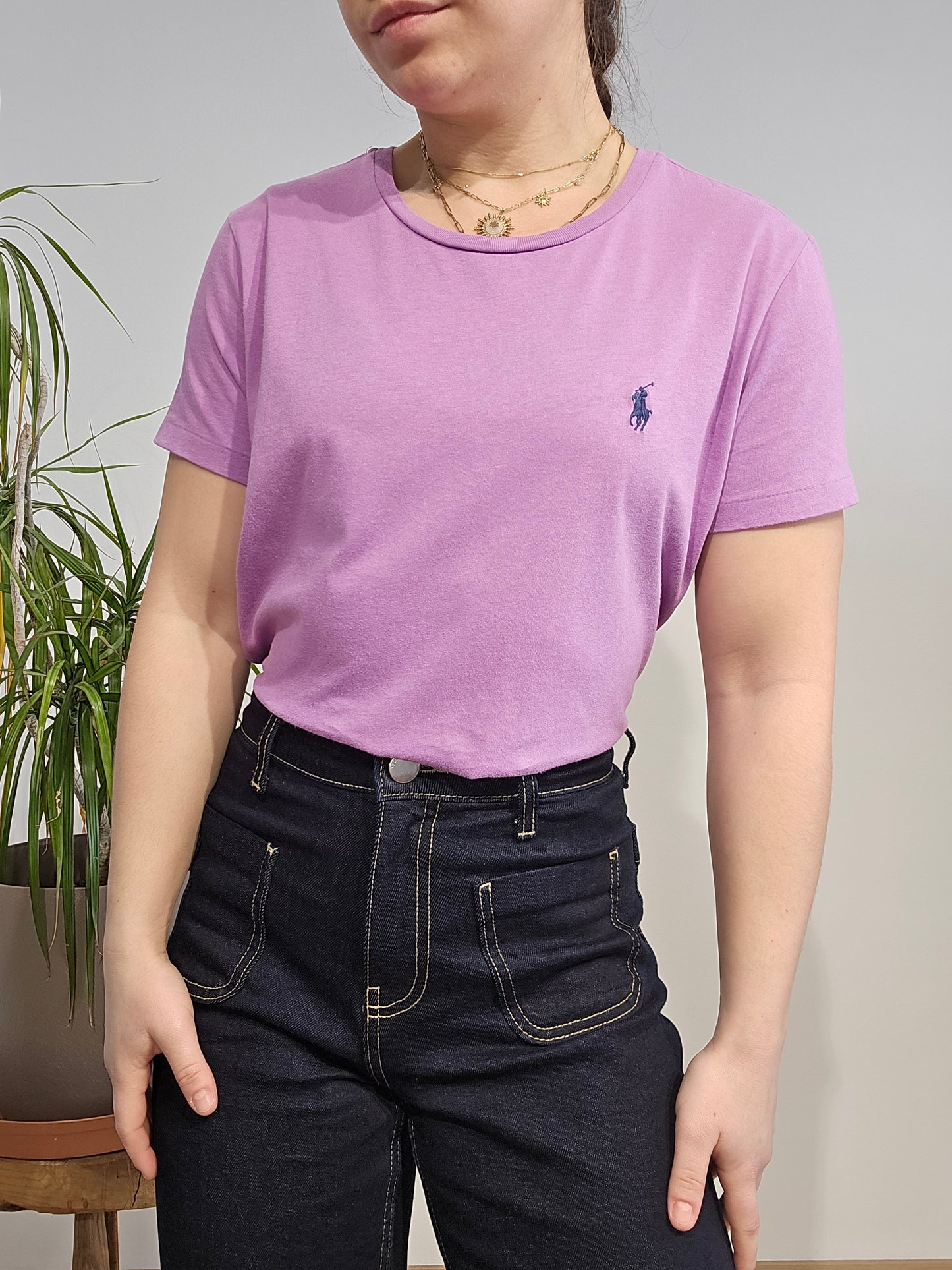 Tee-shirt en coton violet - L