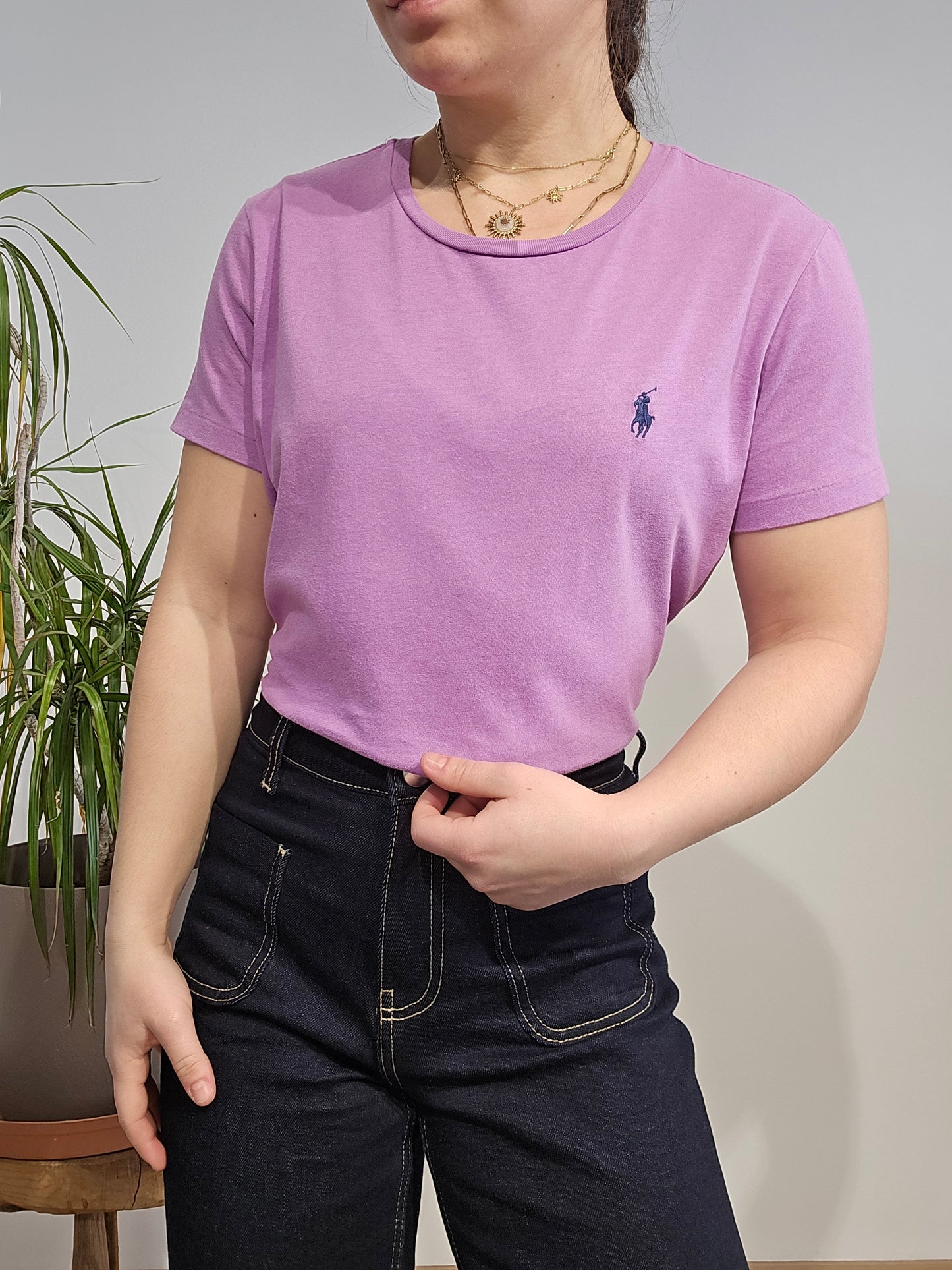 Tee-shirt en coton violet - L