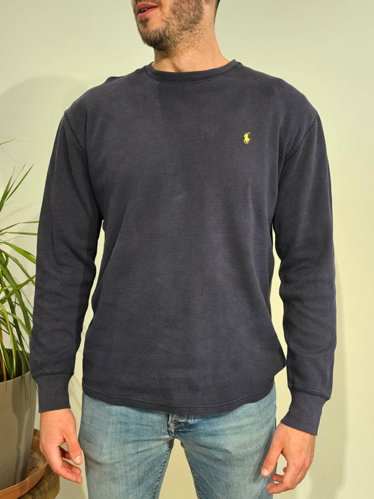Pull léger en coton marine - L