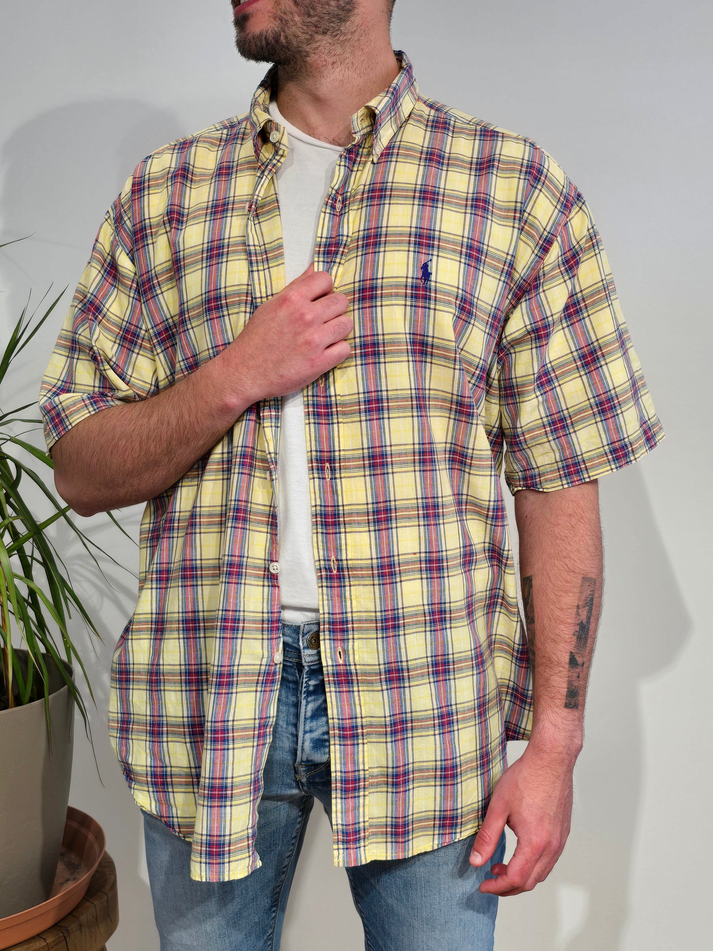 Chemise Blake en coton à carreaux multicolore- XL