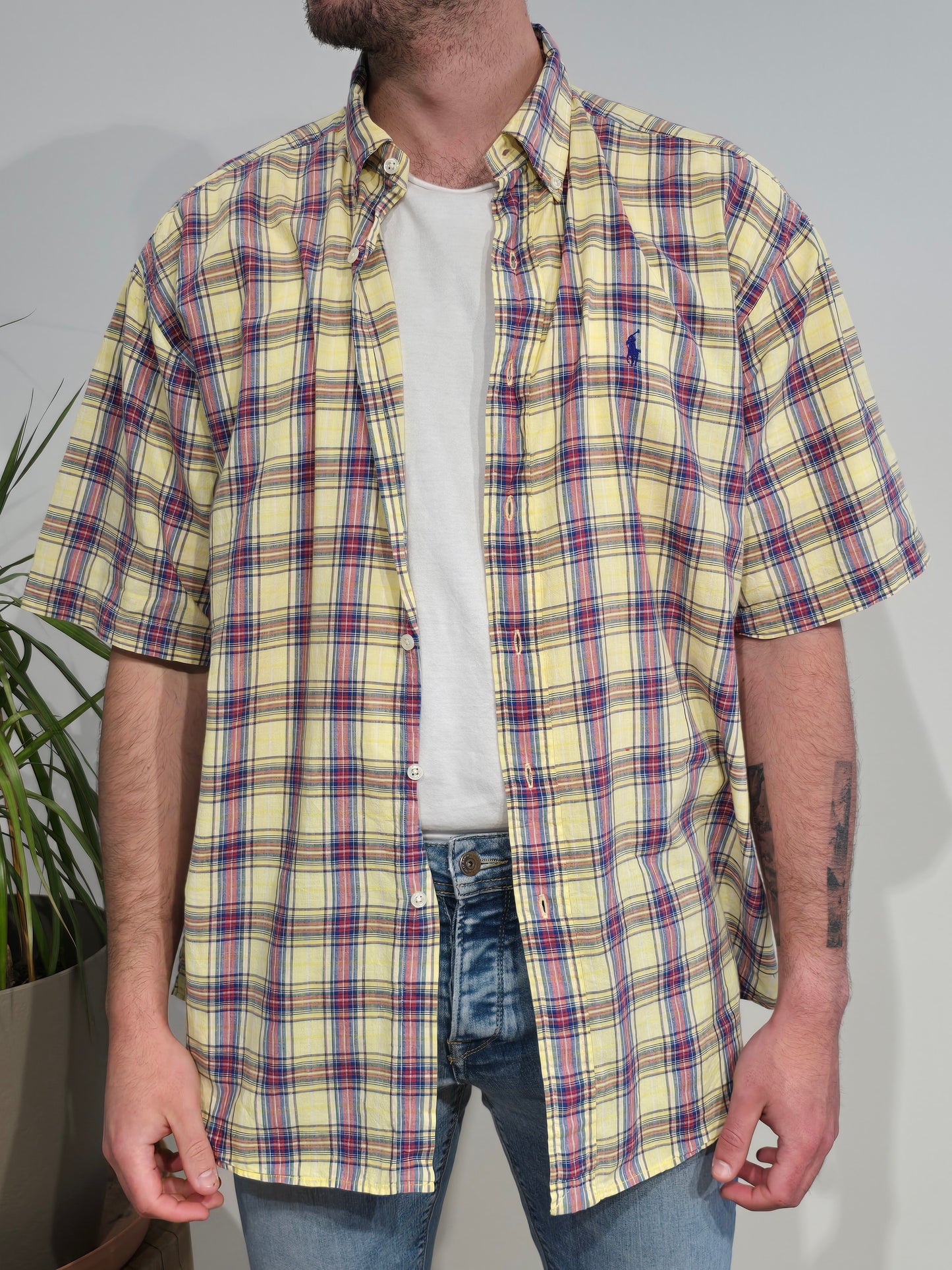 Chemise Blake en coton à carreaux multicolore- XL