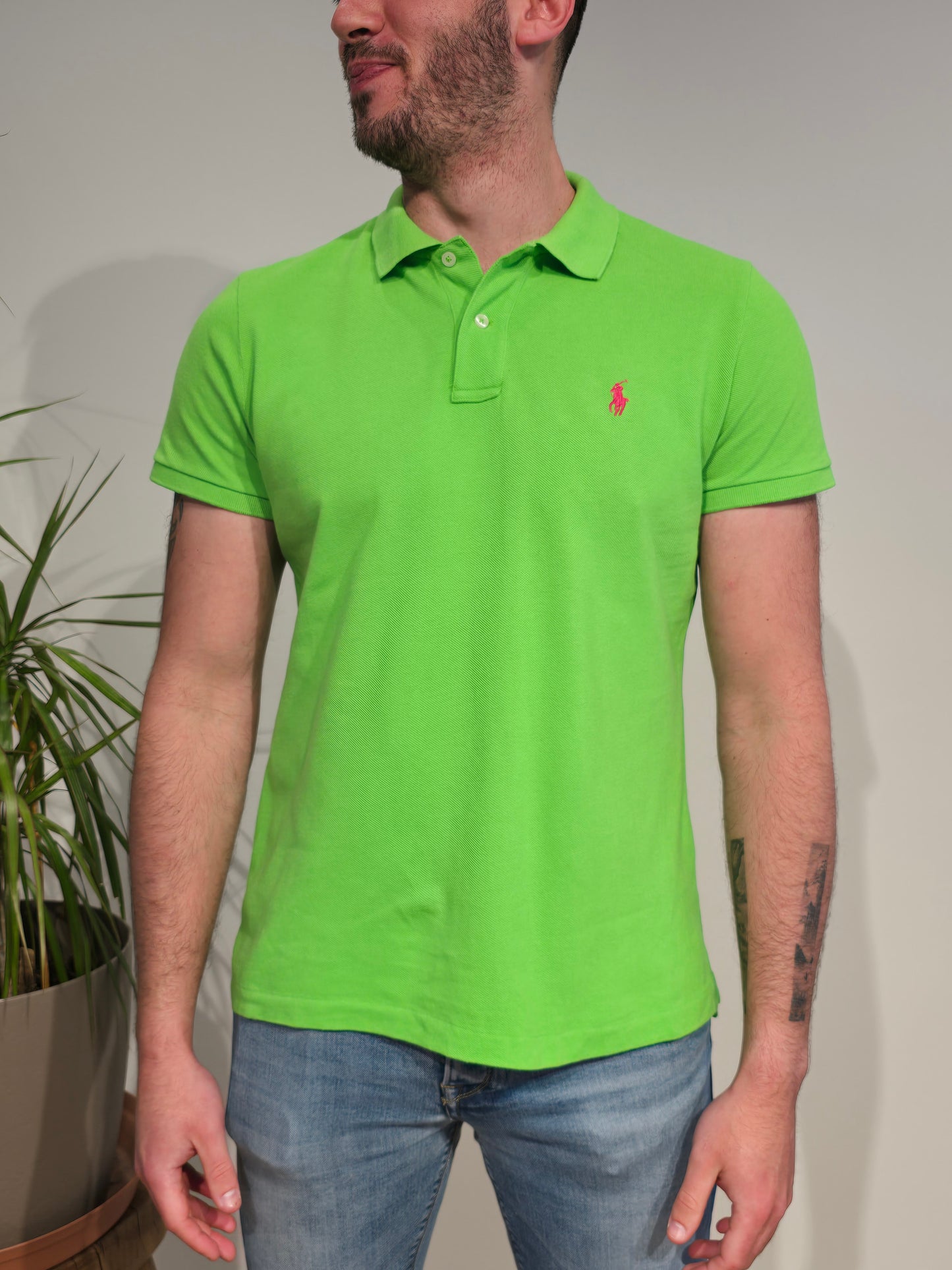 Polo Skinny fit en coton vert - S