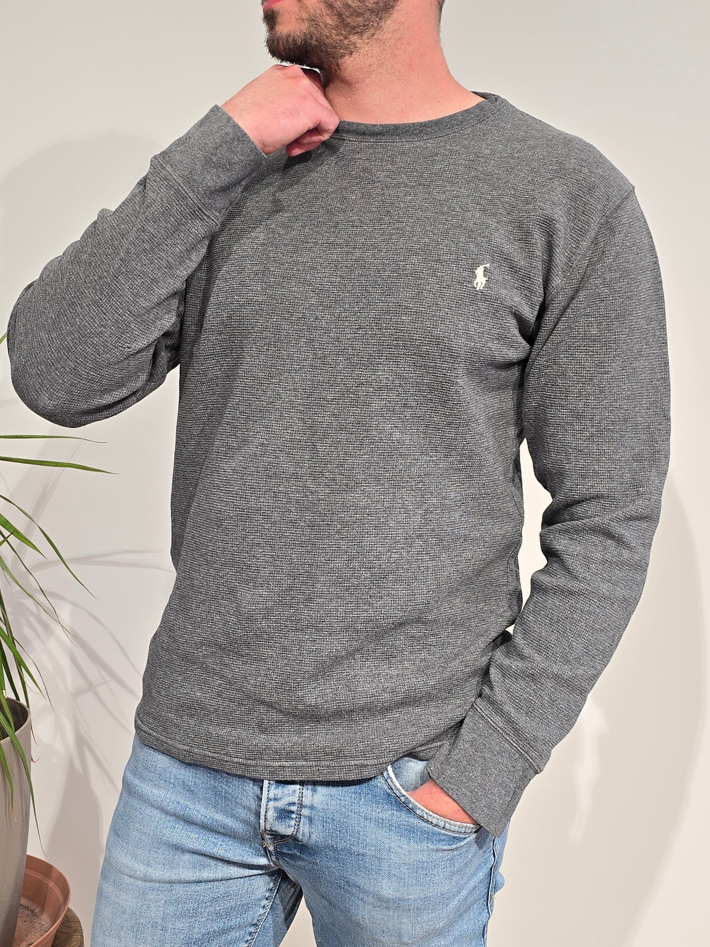 Pull léger en coton gris - XL