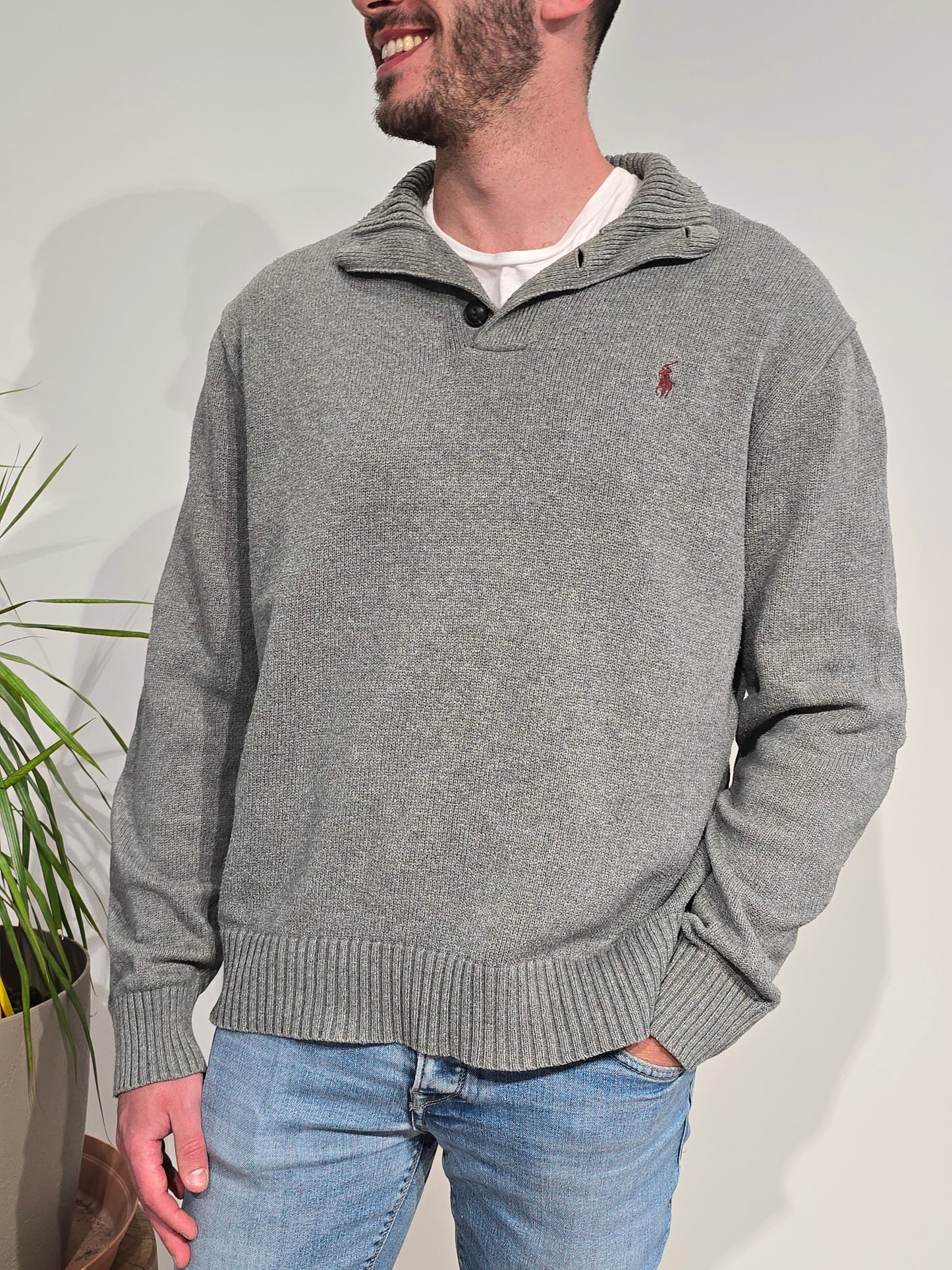 Pull en coton gris - XL