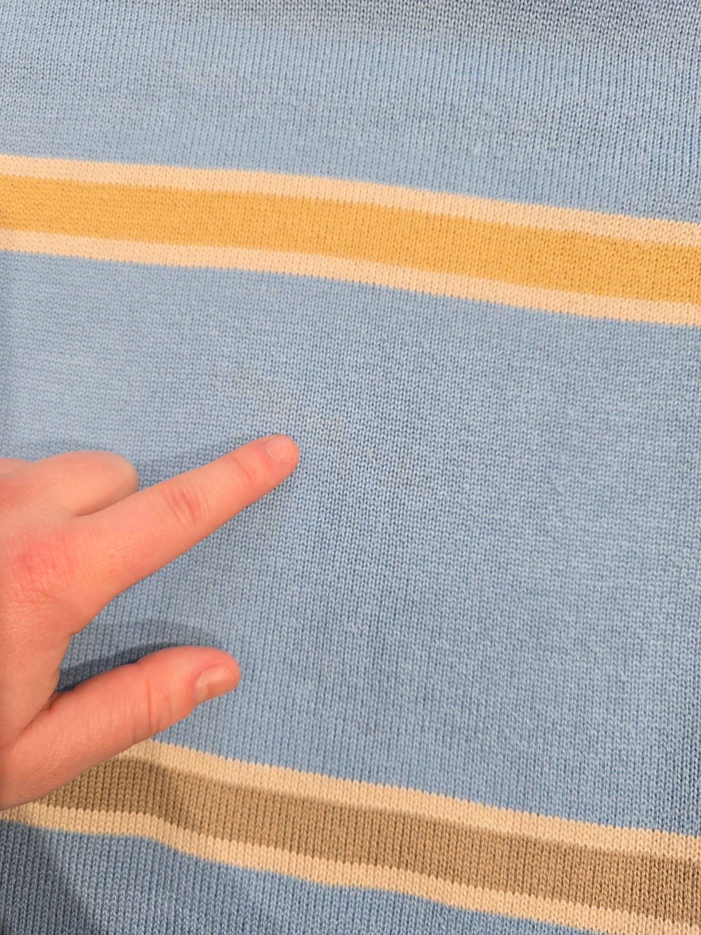 Pull camionneur en coton bleu ciel à rayures - M